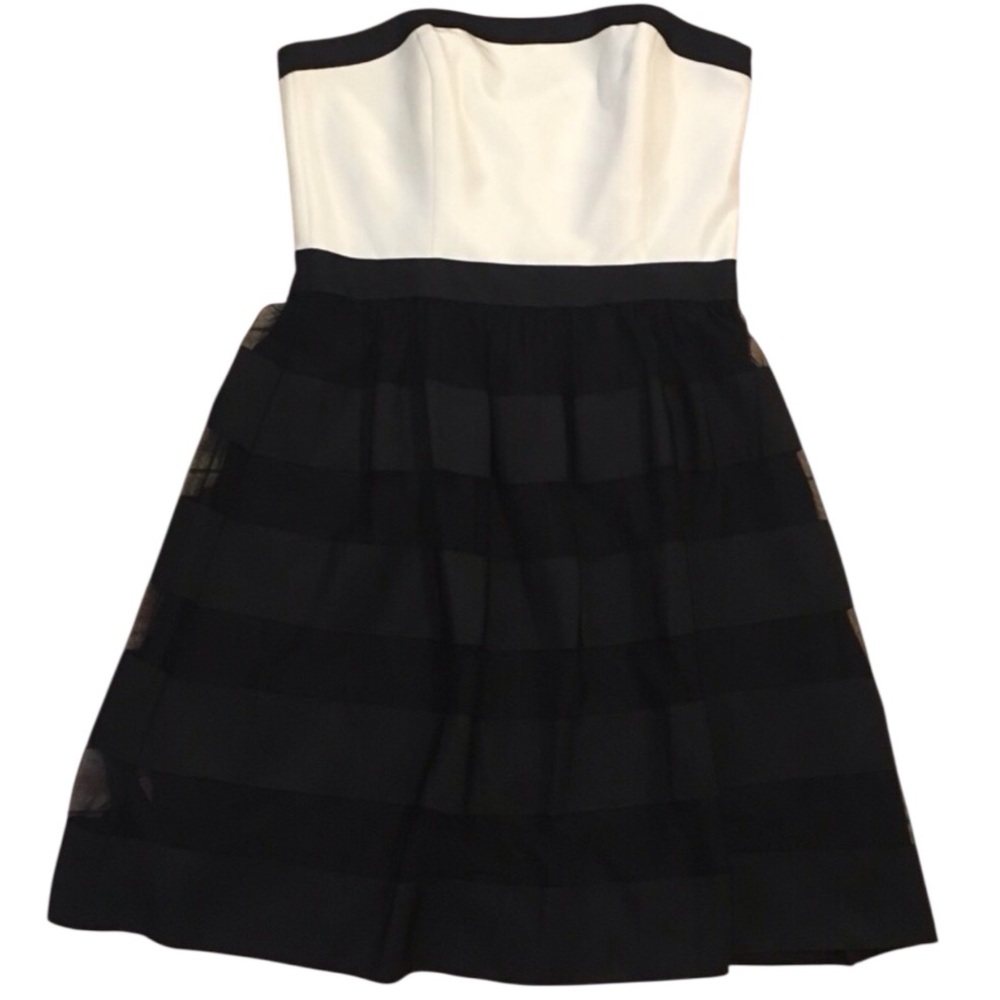 ‼️MOVING‼️ WHBM Silk Dress. Sz.8 Semi-sheer Black Overskirt.